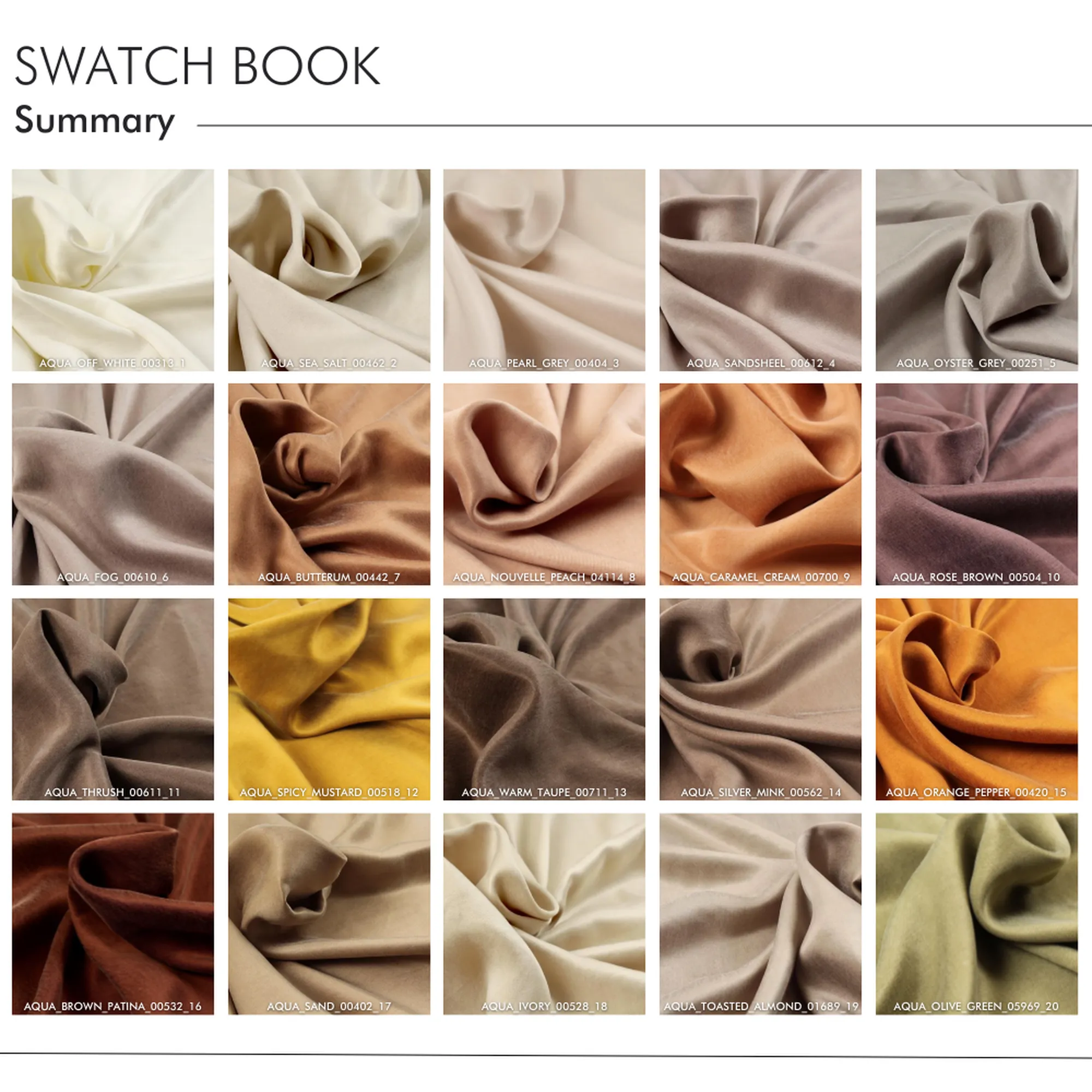 Swatch-Book AQUA - Cupro Viscose Twill