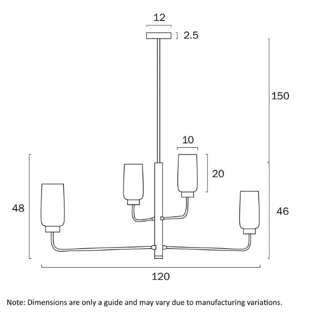 Telbix Sebring 4 Light Long Pendant Light E27