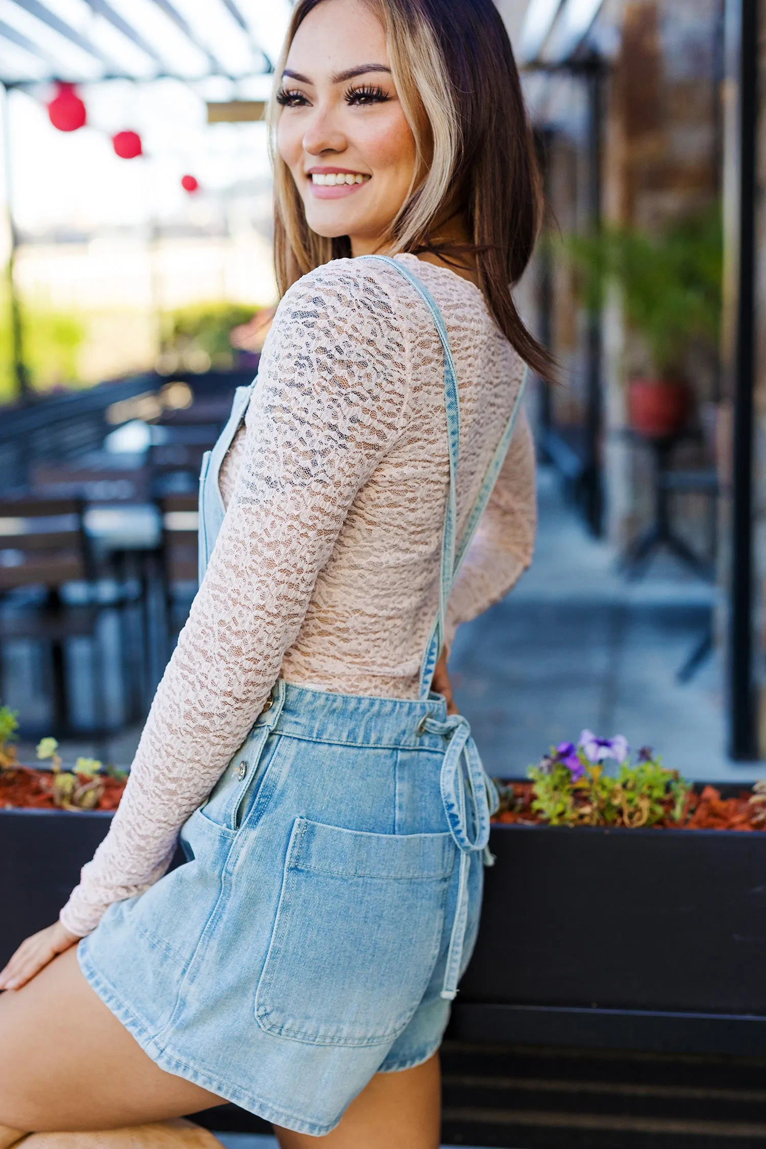 The Talk To Me Light Pink Lace Top