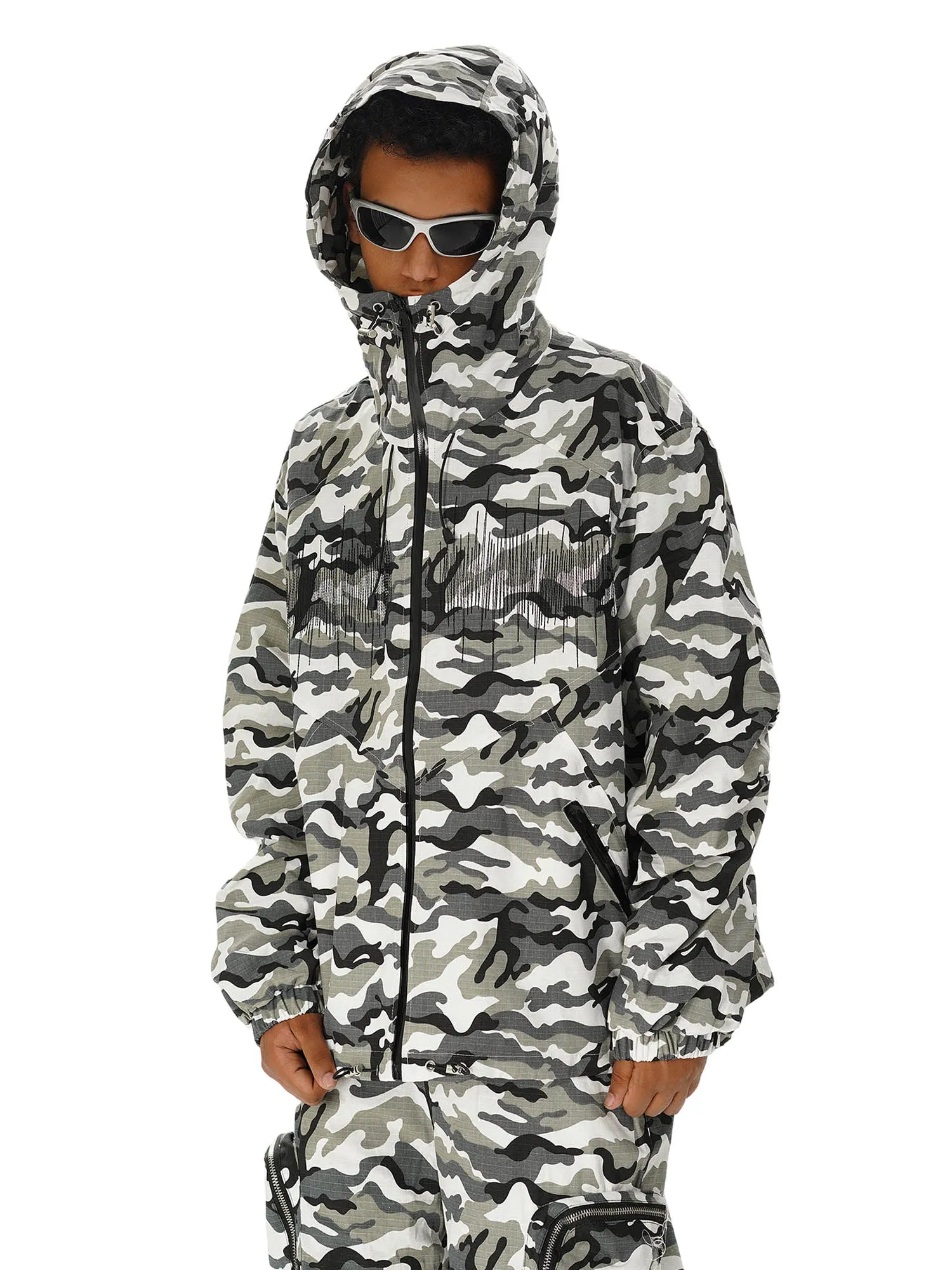 Thesupermade Hip-hop Snow Camouflage Embroidery Jacket