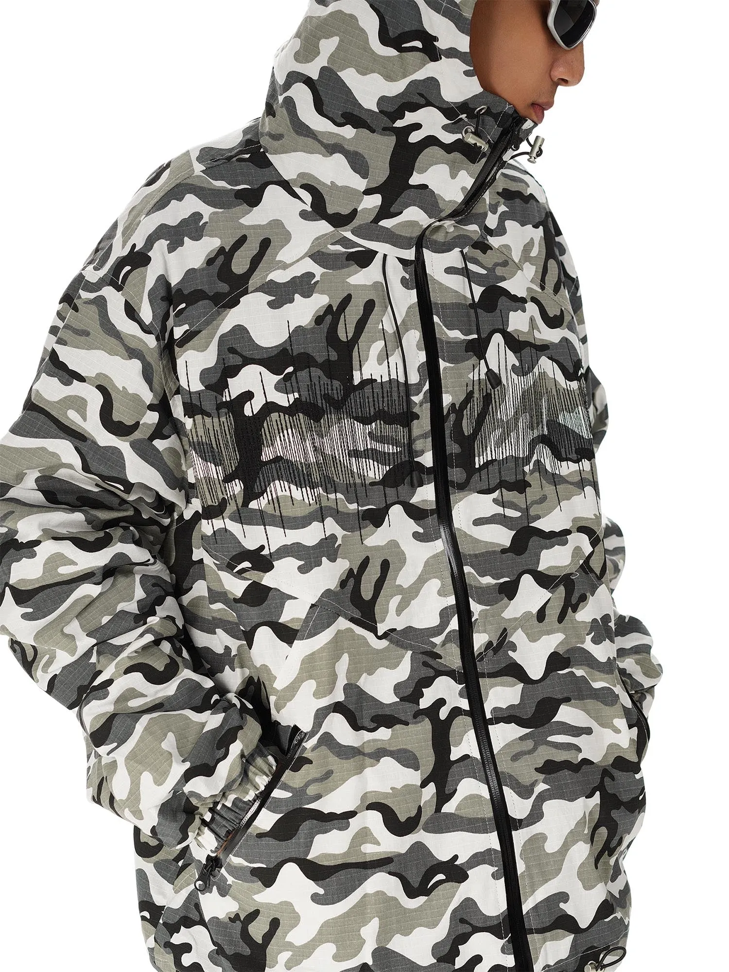 Thesupermade Hip-hop Snow Camouflage Embroidery Jacket