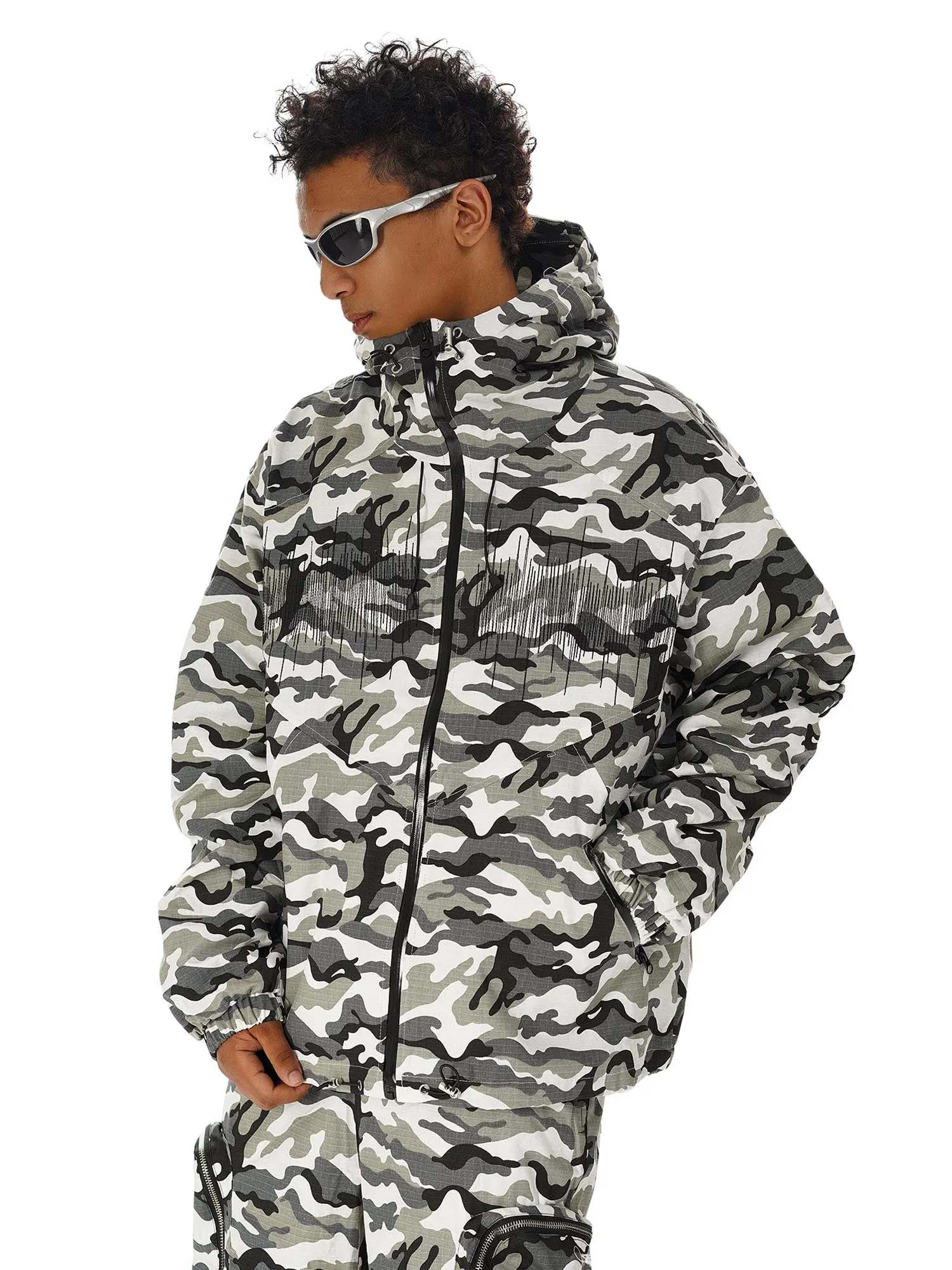 Thesupermade Hip-hop Snow Camouflage Embroidery Jacket