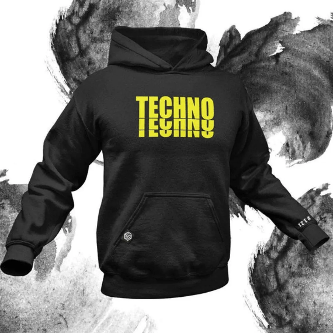 Yellow Techno Premium Hoodie